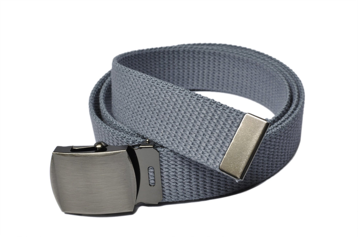 KASAJIMA 32mm Canvas Web Belt Military with Black Nickel Plated Buckle GR