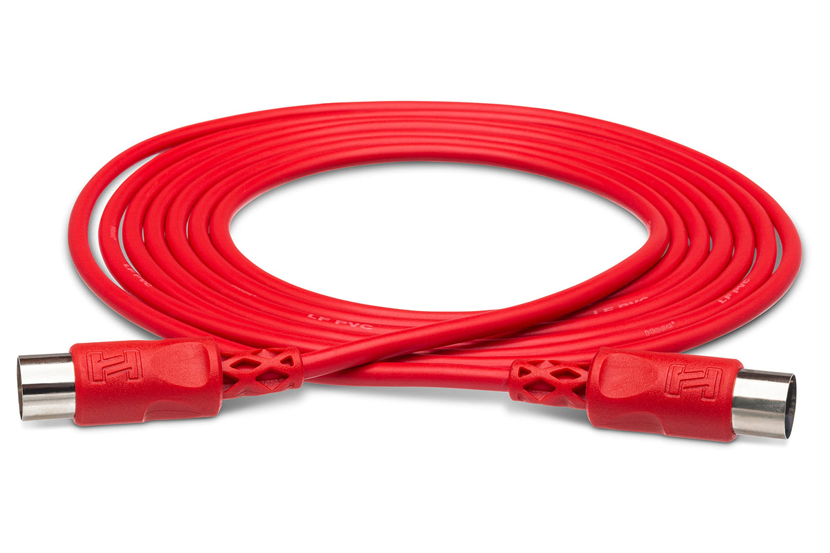 Hosa MID-305RD MIDI Cable, 5-pin DIN to Same, 5 Feet