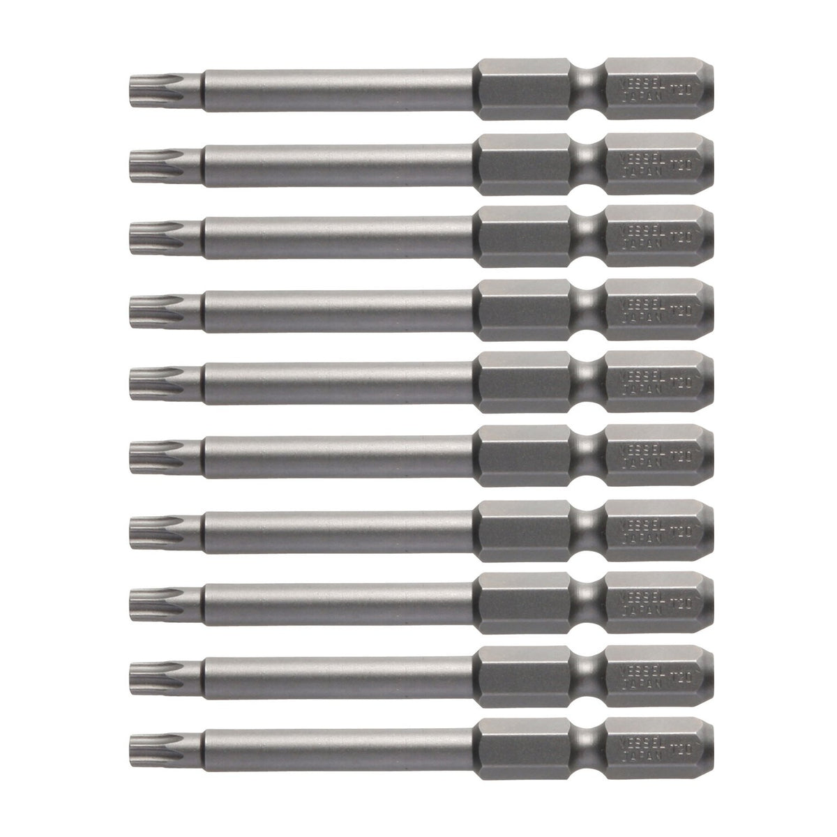 Vessel V ZP Torx Bits, T20 x 65 mm, Set of 10