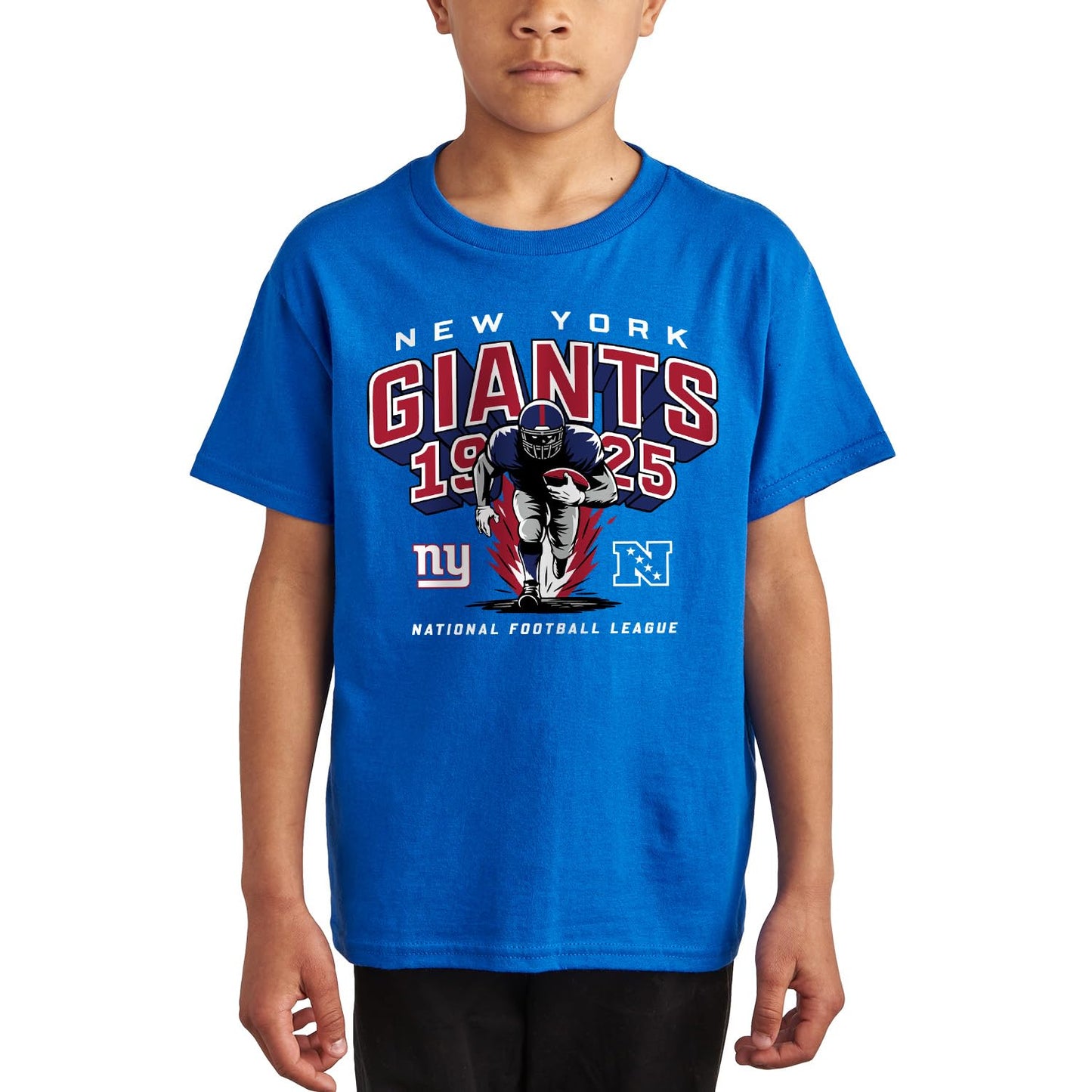 Junk Food NFL - New York Giants Halfback Blast Kids SS T-Shirt Royal Blue