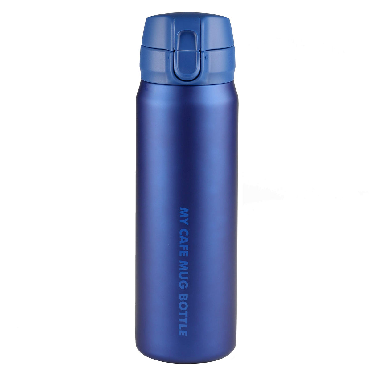PEARL METAL Mug Bottle, Matte Blue, 16.9 fl oz (500 ml) One-Touch My Cafe Mug HB-4784