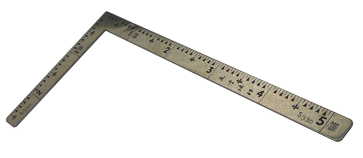 Shinwa Sokutei 12104 Small Stainless Steel, 5 x 2.5 Inches, Front and Back Side, Same Point, Five Dimensions, 5
