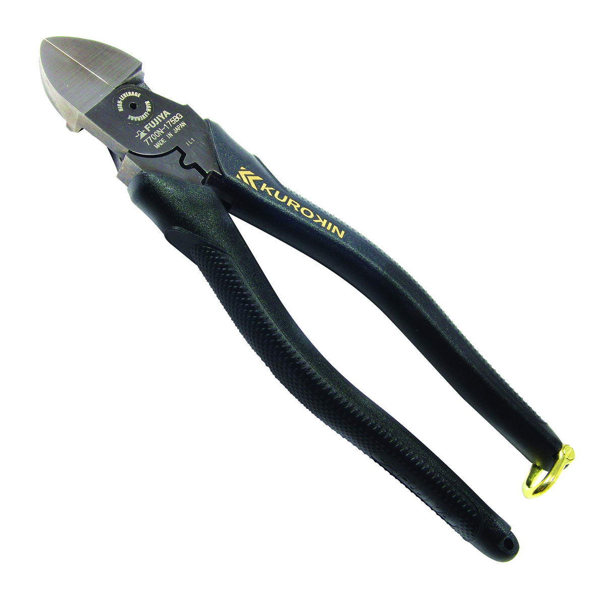FUJIYA Tools, 7700N-175BG, High Leverage Diagonal Cutting Nippers, Black & Gold color-, 7 Inch