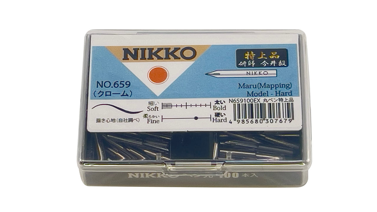 Tachikawa Pin Seisakusho Nikko N659100EX Round Pen N659 Round Pen, Refined, Pack of 100
