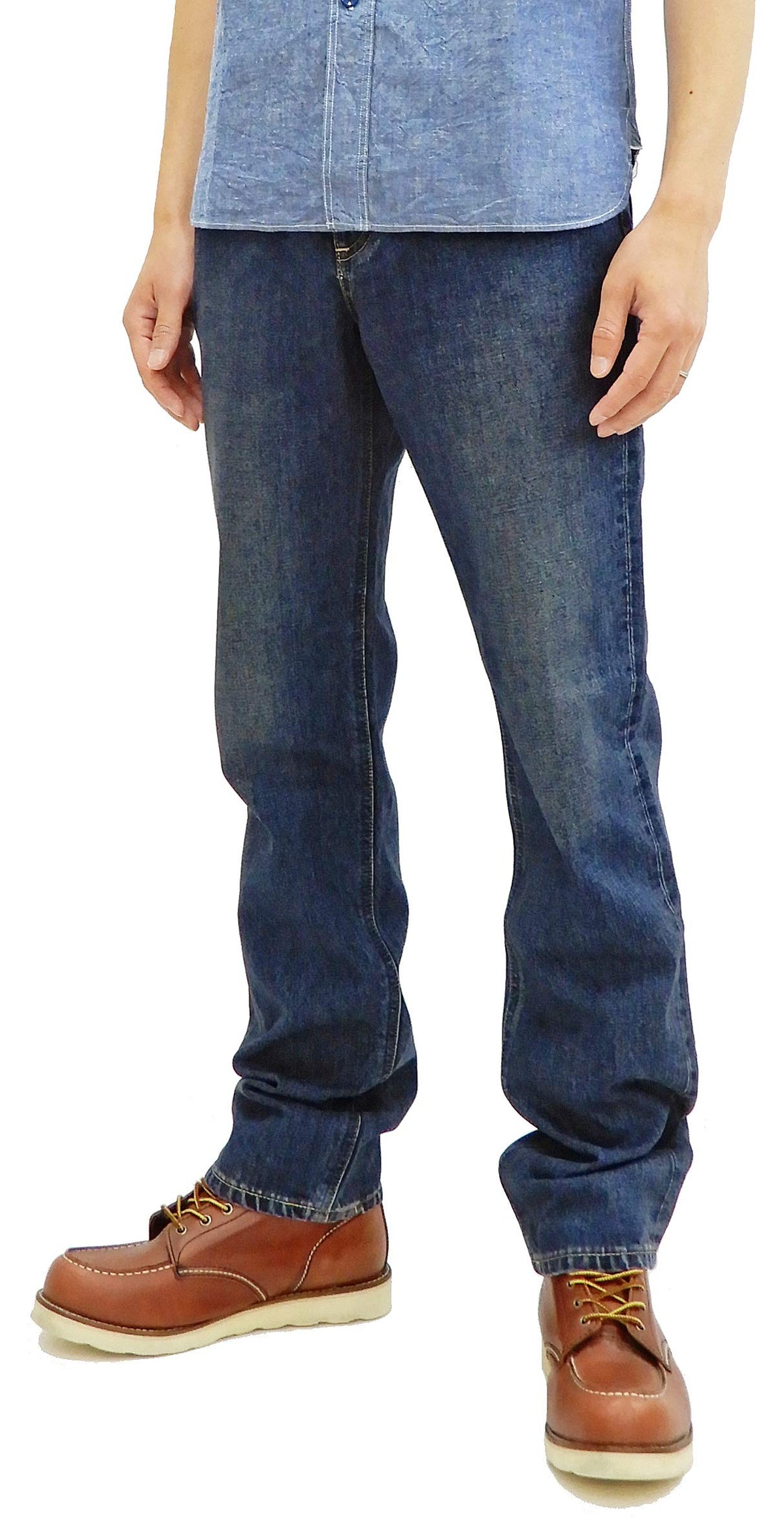 LEE Jeans 201 Men's 13.5 Oz Japanese Denim Slim-Regular Fit Zipper Fly 02010-194 Mid Blue Tagged Size Japan 28