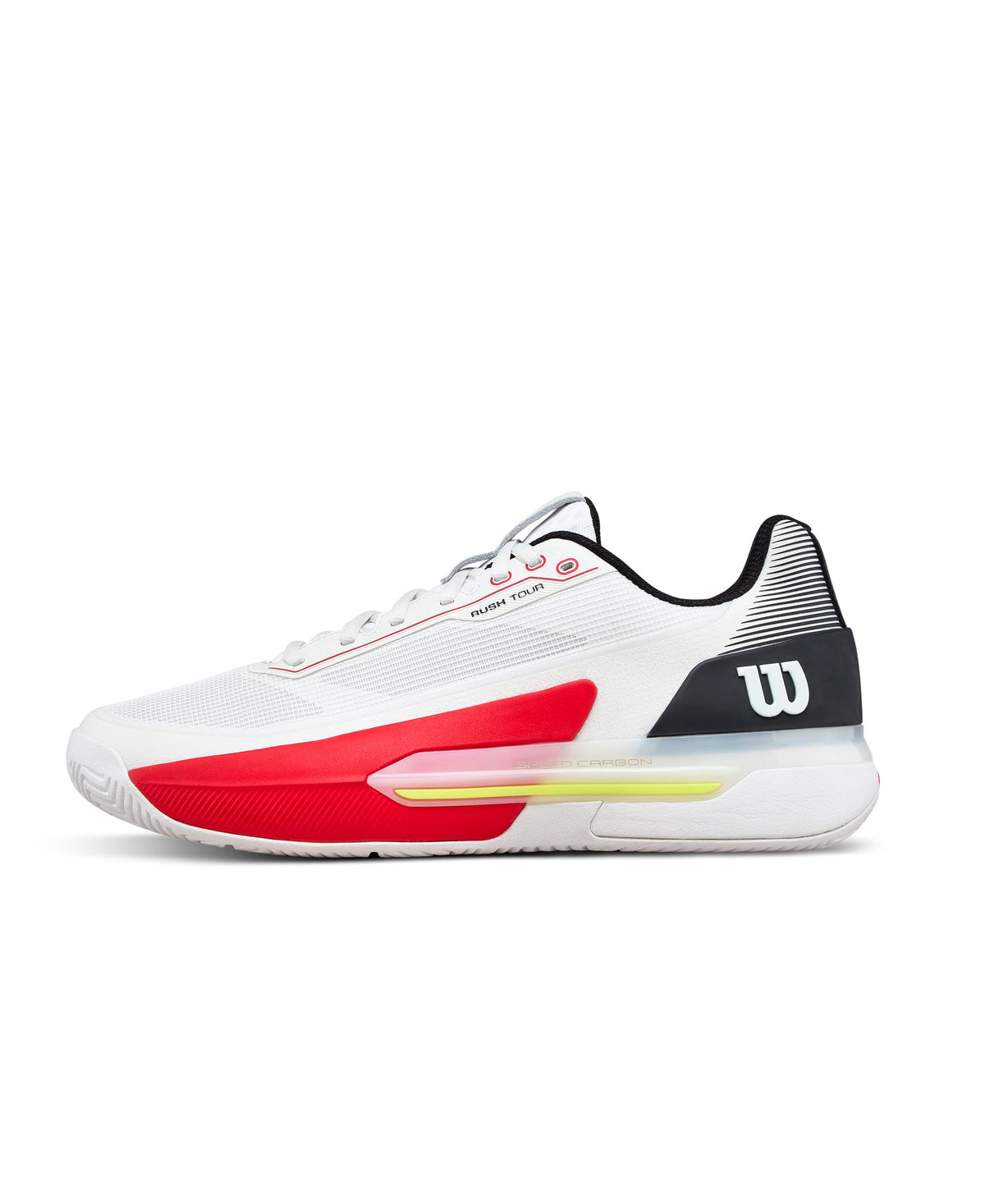 WILSON Rush Tour 5 Men's Tennis Shoe - White/Black/Infrared, Size 10