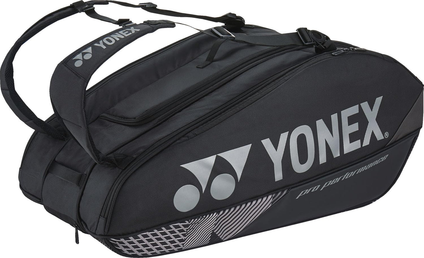 YONEX Tennis Badminton Racket Bag, Holds 9 Rackets, Black