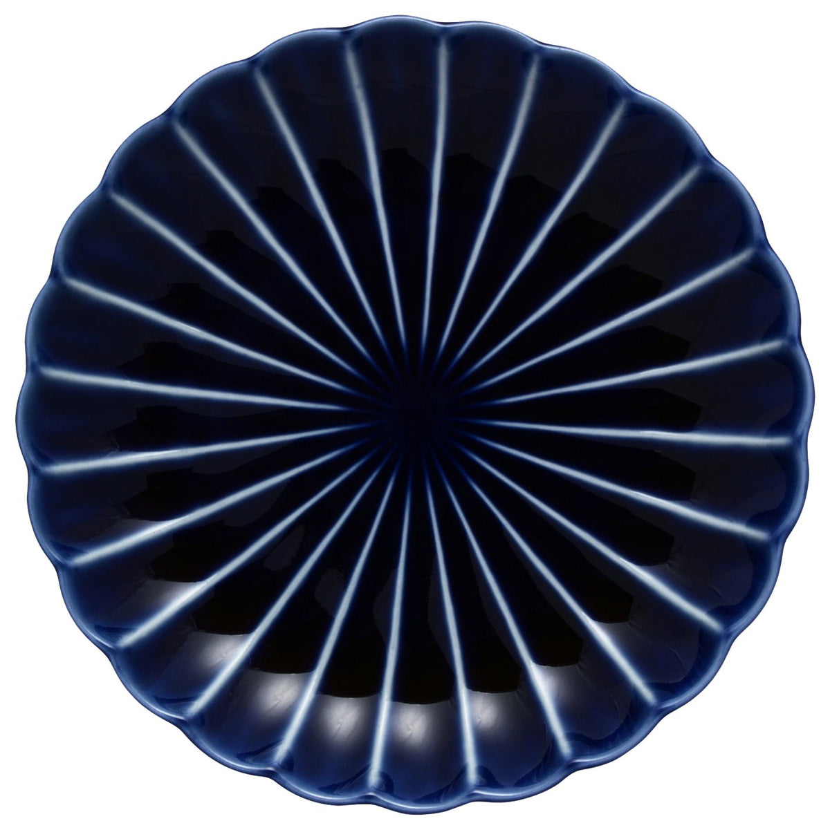 うつわ魯庵 Mino Ware 555-0064 Kaneko-Kohei Giyaman Pottery Serving Plate, Diameter Approx. 5.9 inches (15 cm), Eggplant Navy Blue, Made in Japan