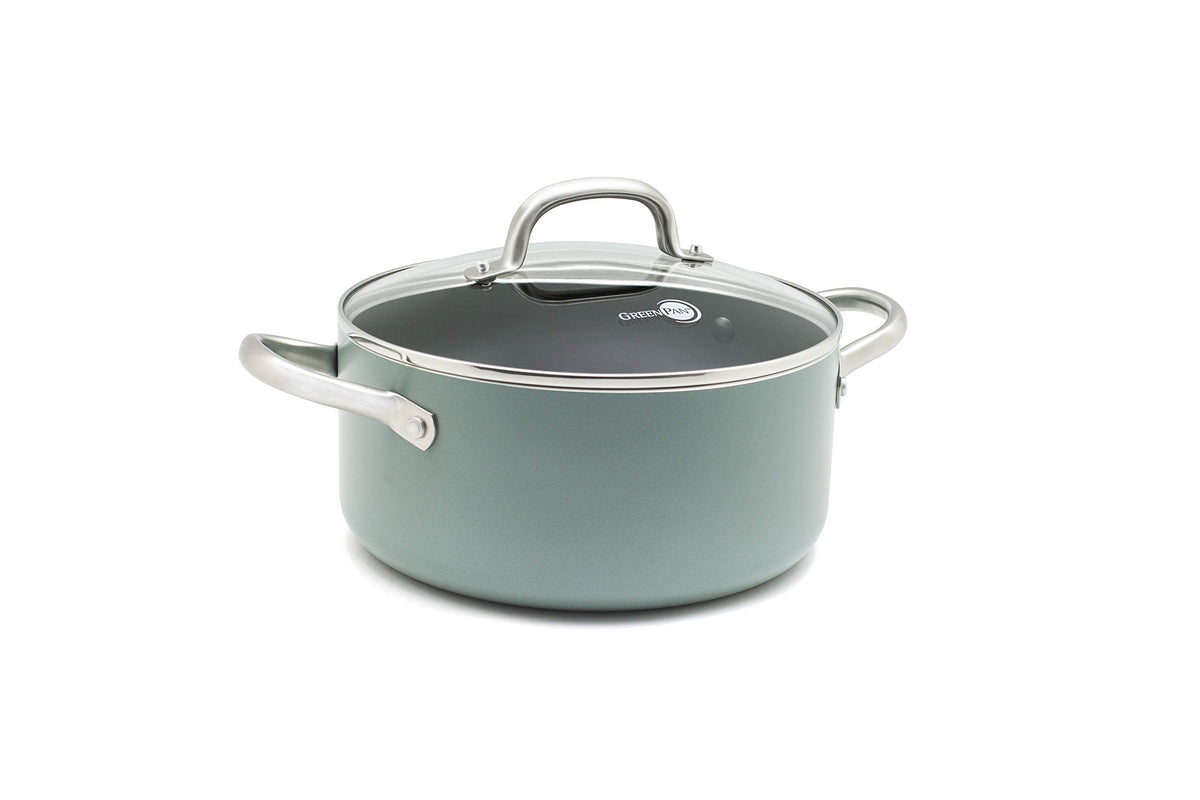 GREENPAN CC002177-001 Green Pan, Casserole, 7.9 inches (20 cm), IH Gas Compatible, Non-Toxic Substances, PFAS Free, Ceramic Coating, Mayflower, Stick-Resistant, Easy to Remove Stain, Slightly Deep,
