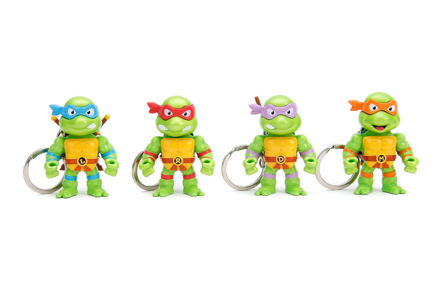 Jada Toys - Teenage Mutant Ninja Turtles 2.5" Die-Cast Figures 4-Pack - Collectible Figures with Keychain - Gift for Kids and Adults