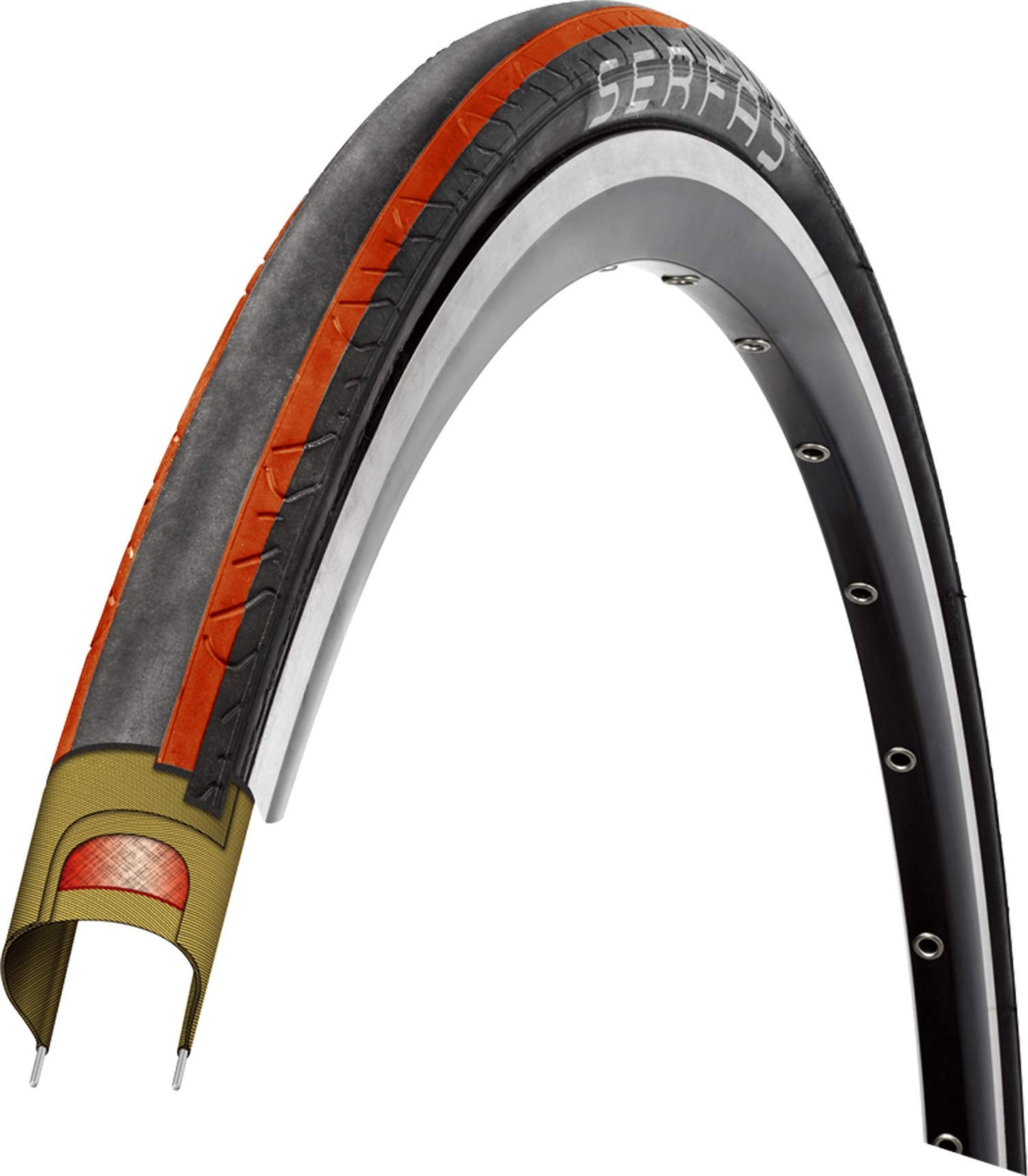 Serfas Seca Wire Bead Tire with FPS, Red, 700X28