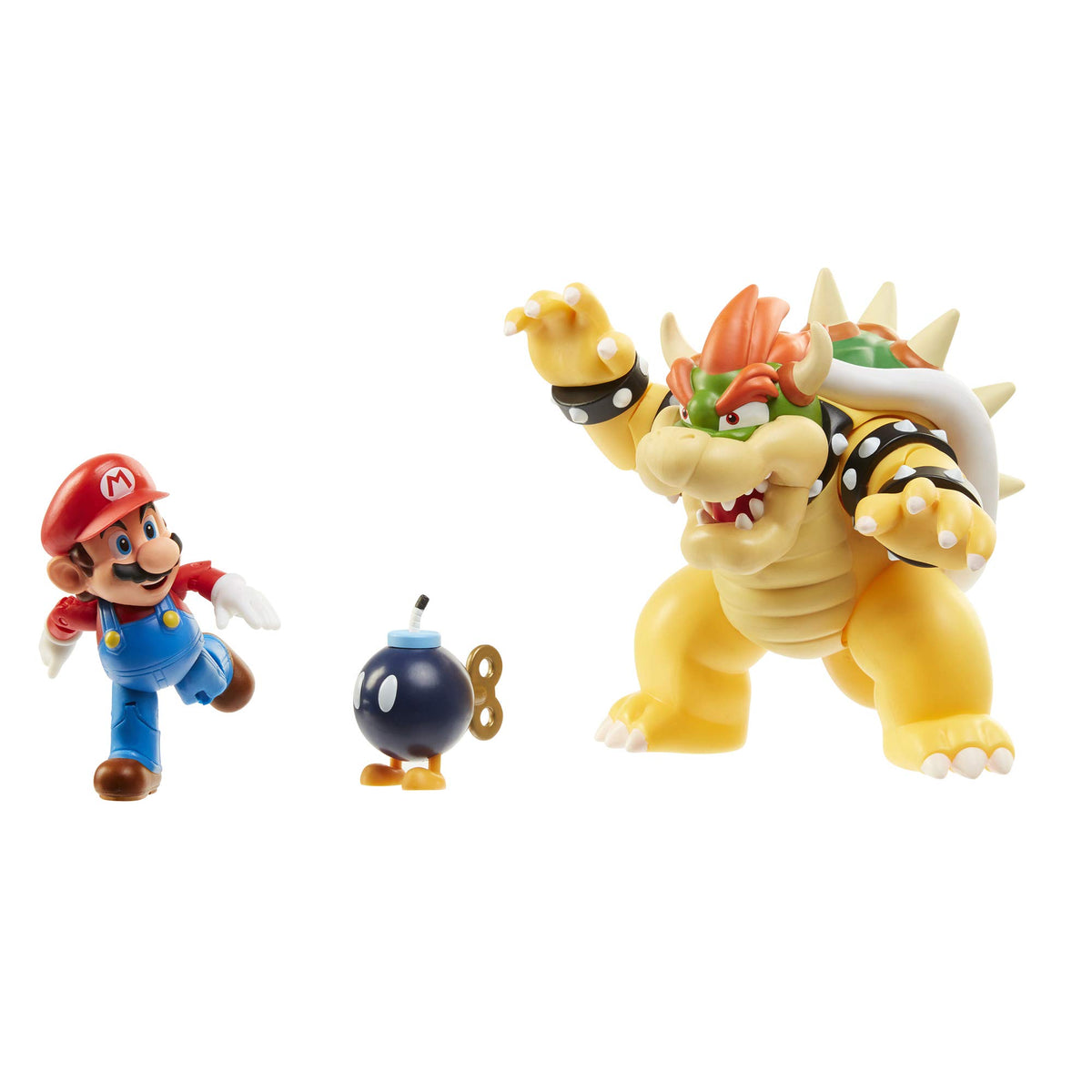 Super Mario World of Nintendo Bowser Vs Mario Diorama Set Includes Mario, Bowser, and Bob-Omb Action Figures