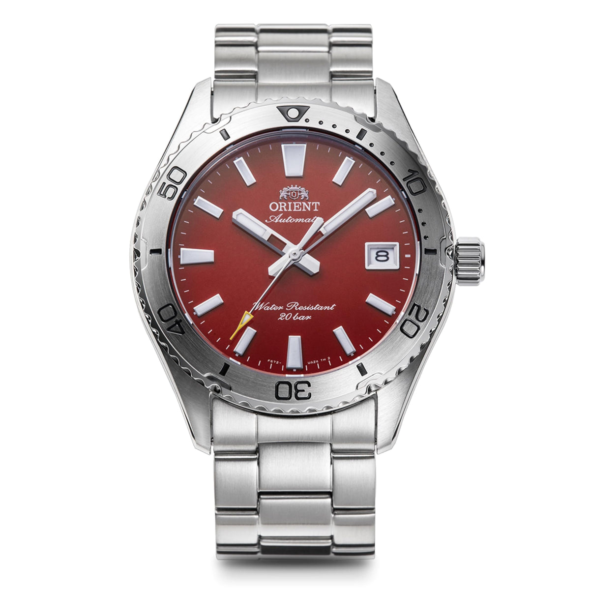 Orient Mako40 Mako 40 Automatic Mechanical Automatic Diver Watch, Red and black, Bracelet Type