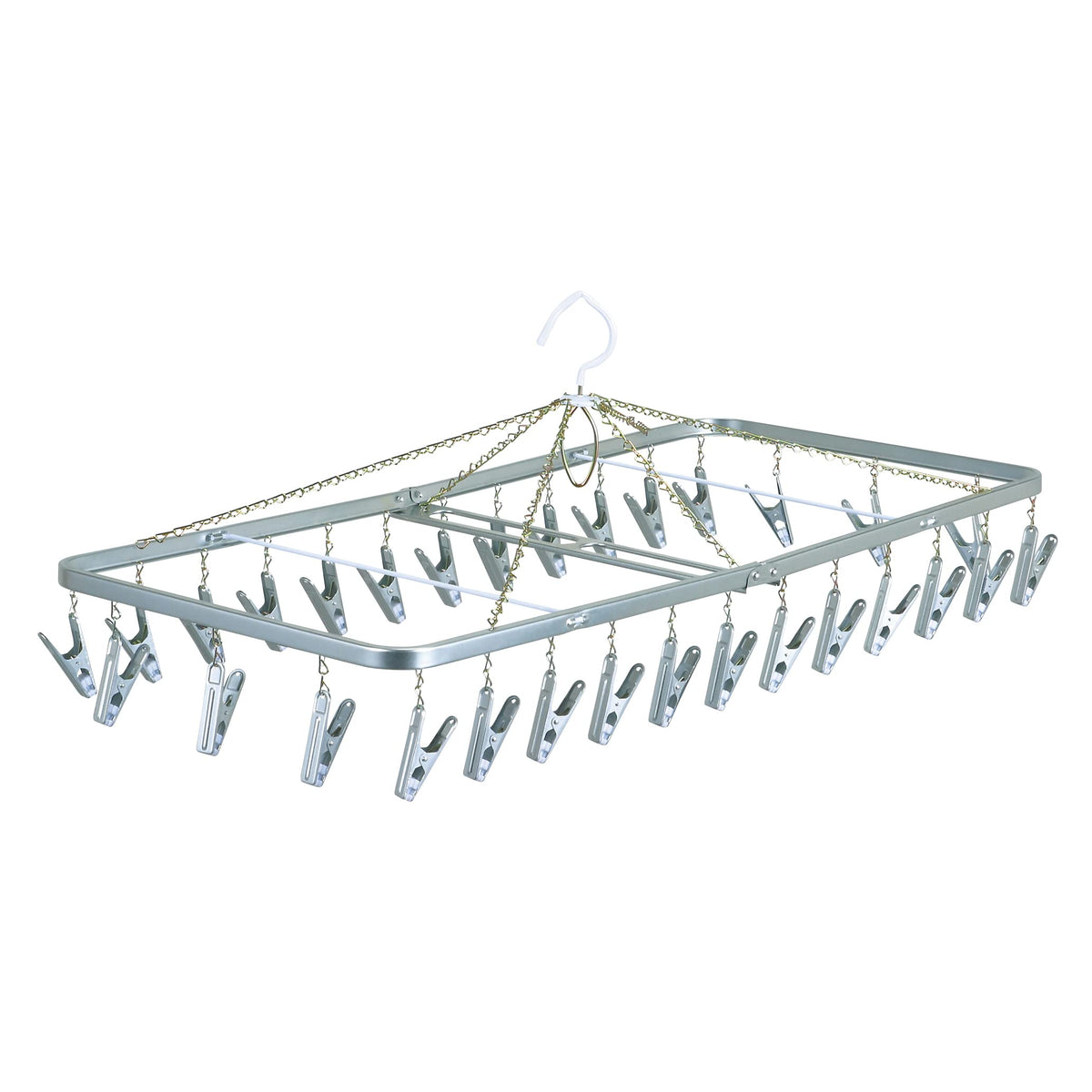 Nishida MJ-30 208374 Square Hanger with Dima Pinch, 30 Pieces, Approx. W 29.9 x D 13.8 x H 11.0 inches (76 x 35 x 28 cm), Silver
