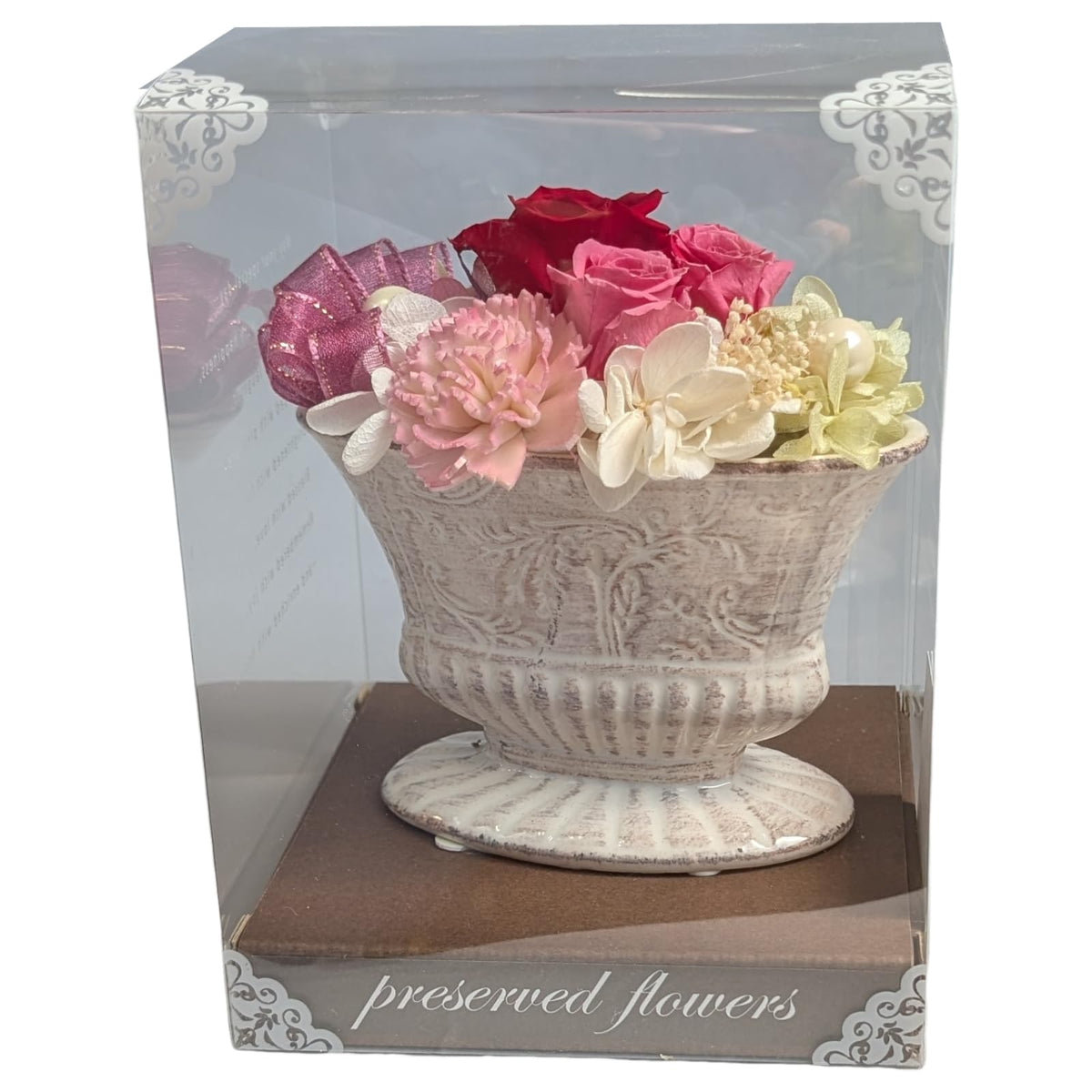 Q-FLA 781391 Ramage Preserved Flowers, Arrangement, Rose with Case, Mother's Day Gift, Gift