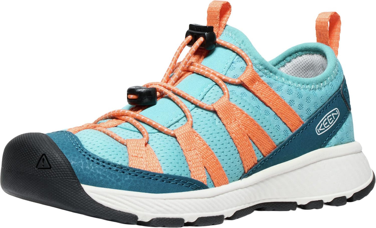 KEEN Unisex-Child Motozoa Comfortable Easy On Breathable Lightweight Athletic Sneakers, Legion Blue/Tangerine, 4