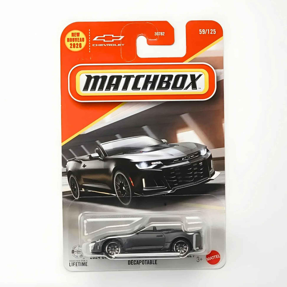 Matchbox 2024 Chevy Camaro ZL1 Convertible, Die Cast, 1:64 Scale, Black, #59/125
