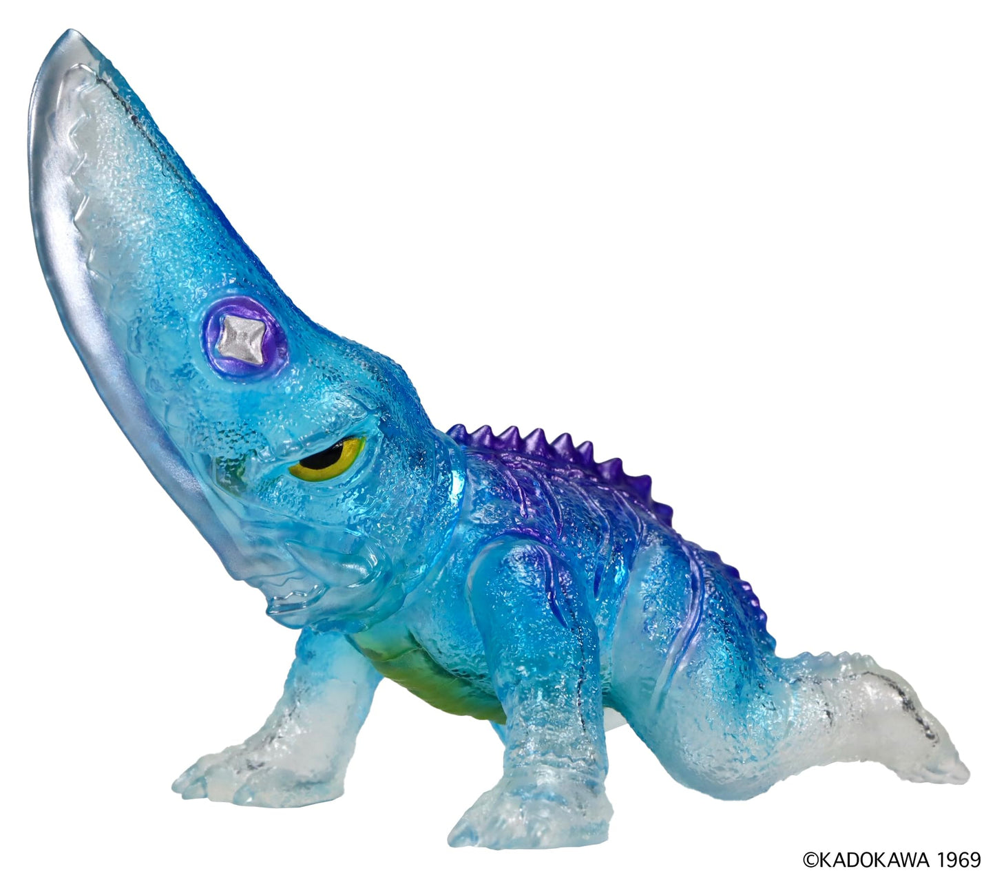 Middle Size Series Gamera [Vol. 2] Giron (1969) Clear Blue Ver., Approx. 5.1 inches (130 mm), PVC Pre-painted Finished Vinyl Figure