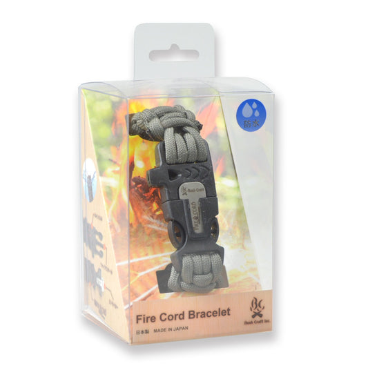 Bush Craft 02-03-550f-0013 Fire Cord Bracelet with Fire Starter String and Small Metal Match, Foliage Green, Medium