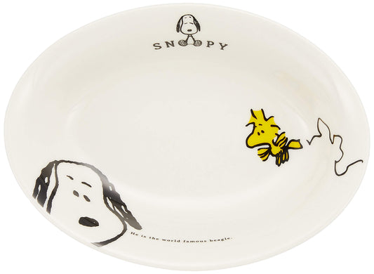 金正陶器(Kaneshotouki) Peanuts 606133 Snoopy Joy Curry Plate, 7.1 inches (18 cm), White