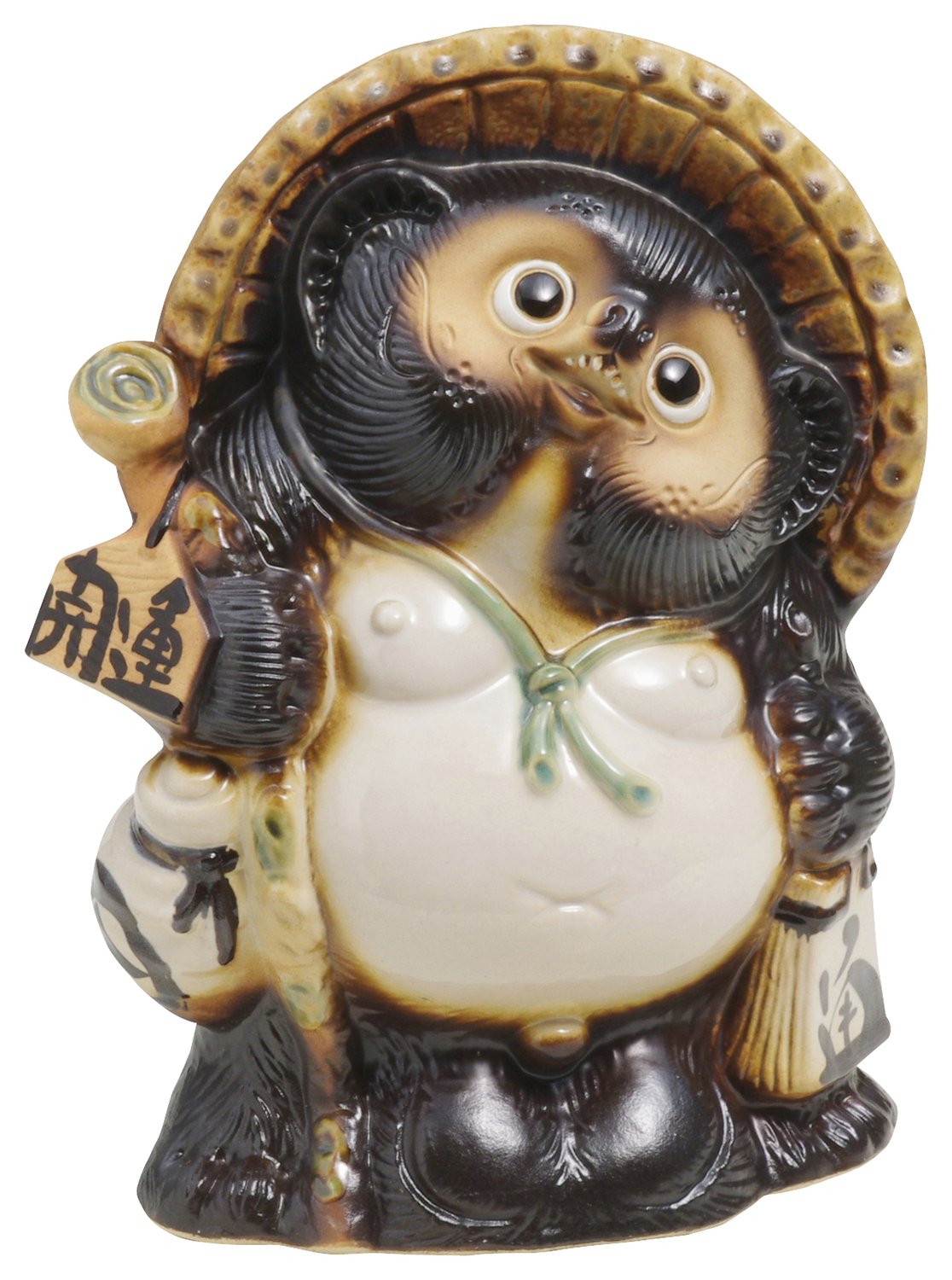 Marui Pottery MR-A098-06 Shigaraki Pottery Figurine Lucky Raccoon Raccoon Pottery Large Size 8 Width 8 Width 8 x Height 10.2 inches (21 cm) x Height 10.2 inches (26 cm), Lucky Charm, Gift, Ceramic