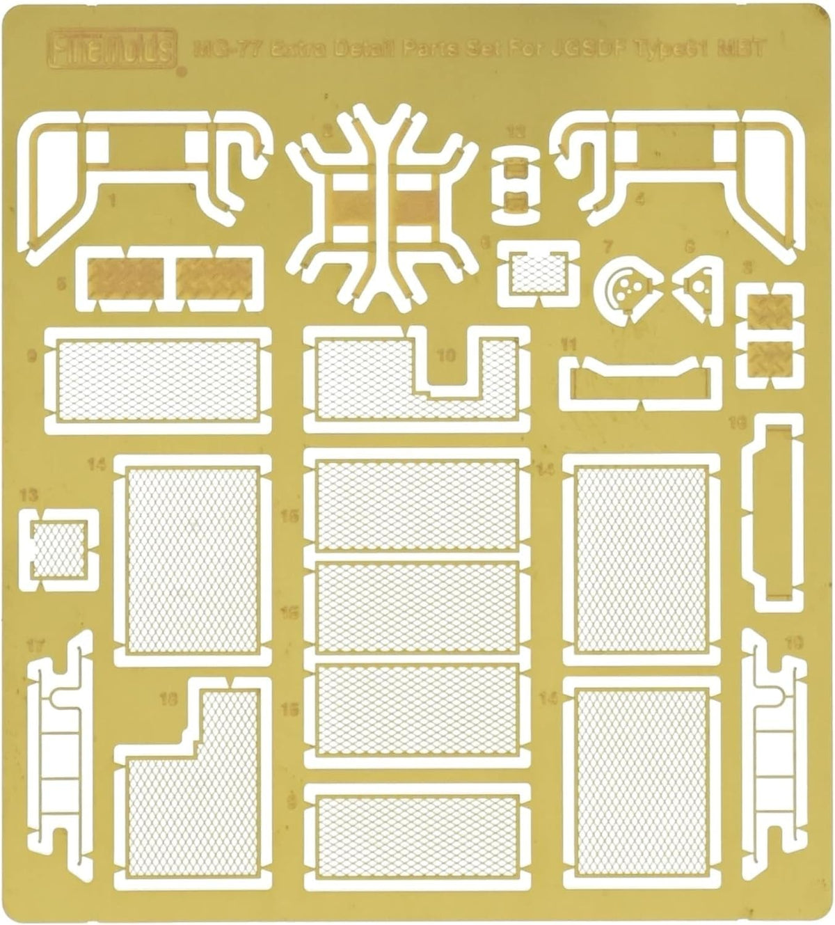 1/35 detail up Type 61 Tank etched parts