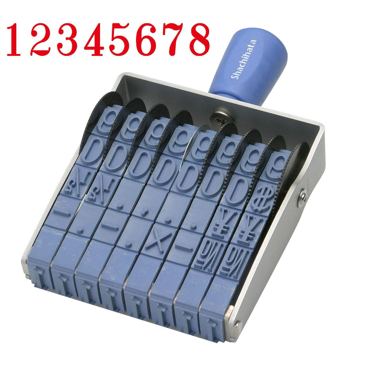 Shachihata Rotating Rubber Stamp European 8 Rows Extra Large Mincho Body