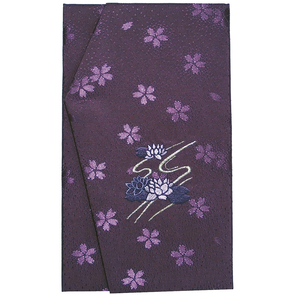 Taka Corporation 44-1231 Fukusa, Gold Seal Fukusa, Embroidered, Lotus, for Buddha Purples, Polyester