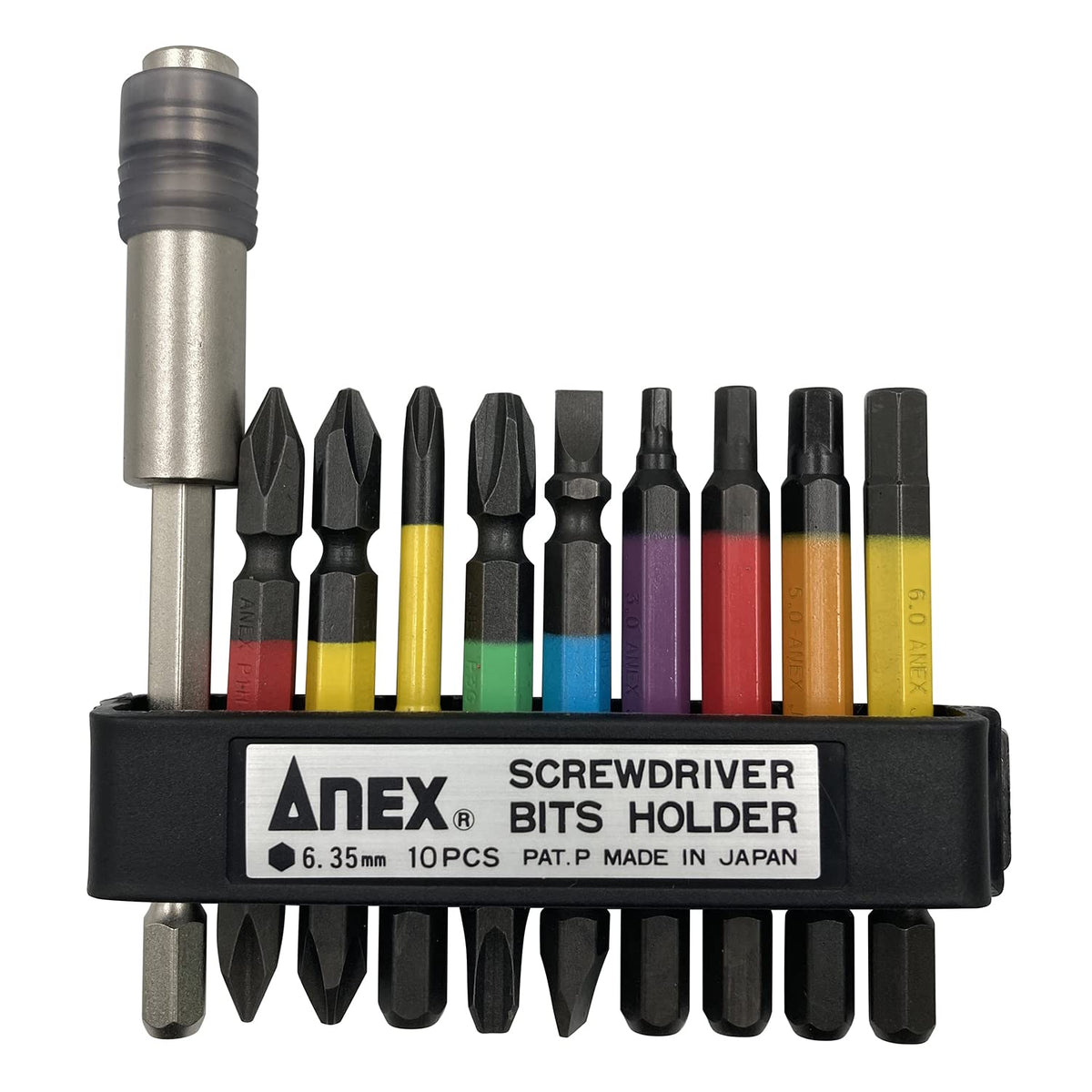ANEX ACMH9-E Color Bit Extension Holder, Set of 9 + Holder Included