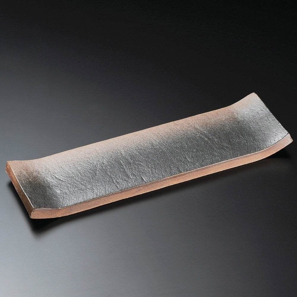 せともの本舗 Bizen Long Plate, 14.6 x 3.9 x 1.3 inches (37 x 10 x 3.3 cm), 4.8 oz (1,240 g), Long Plate, Restaurant, Stylish, Tableware, Commercial Use