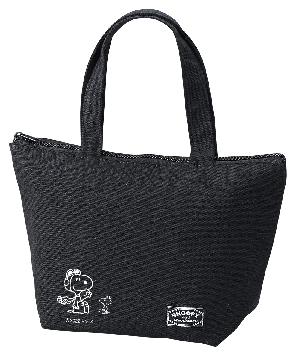 OSK TB-14 Lunch Bag, Black, 12.2 x 7.5 x 4.1 inches (31 x 19 x 10.5 cm), Cartoon Snoopy
