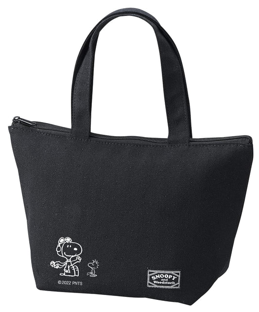 OSK TB-14 Lunch Bag, Black, 12.2 x 7.5 x 4.1 inches (31 x 19 x 10.5 cm), Cartoon Snoopy