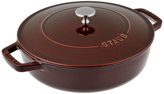 STAUB Chistera Cast Iron Oval Casserole, Grenadine Red, 24 cm