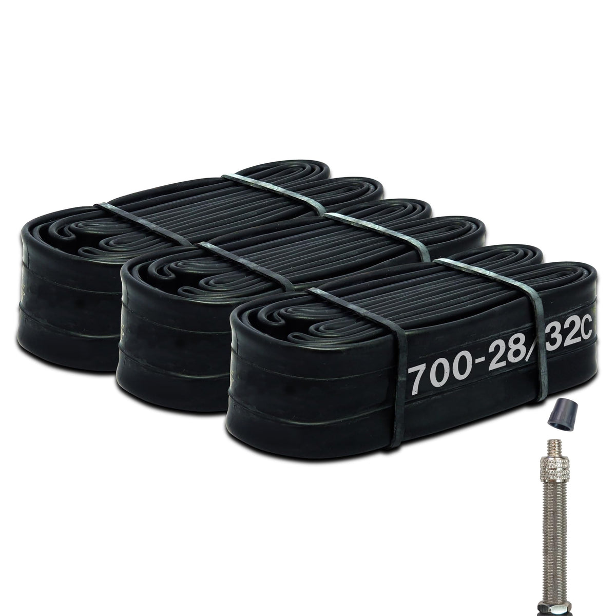 Shinko MTB 64745 Bicycle Tube, Set of 3, 700C Inch, 700-28/32C, English 1.9 inches (48 mm), Front and Rear Plus Spare Tube, Bicycle Puncture Repair, Road Bike, Cross Bike,