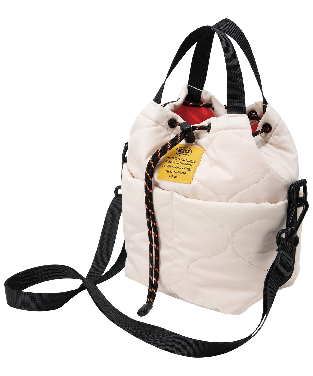Kiu K384-967 Padded, Pocketta, Full Mini Bag, Waterproof, Water Repellent, Unisex, Unisex, Shoulder Bag, Handbag, 2-Way, Quilted Pocket, Stylish, Cute, Casual, Simple, Ivory