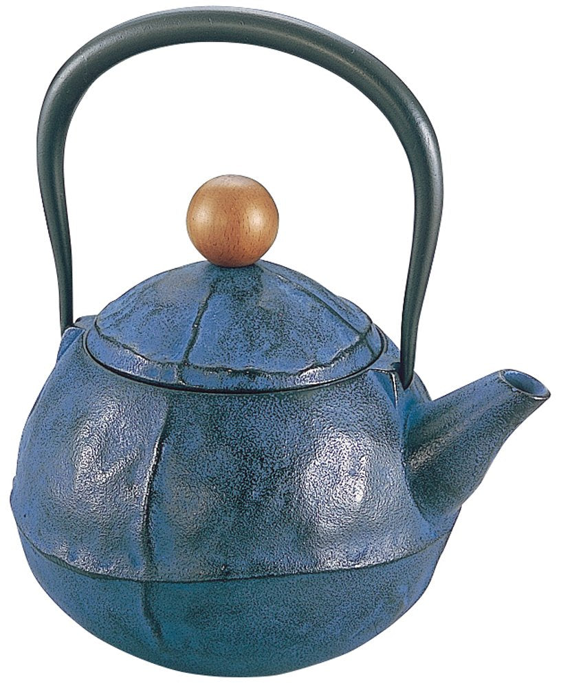 Ikenaga Ironwork Iron Kettle, Kurumu, Approx. 3.2 gal (1.0 L), Blue