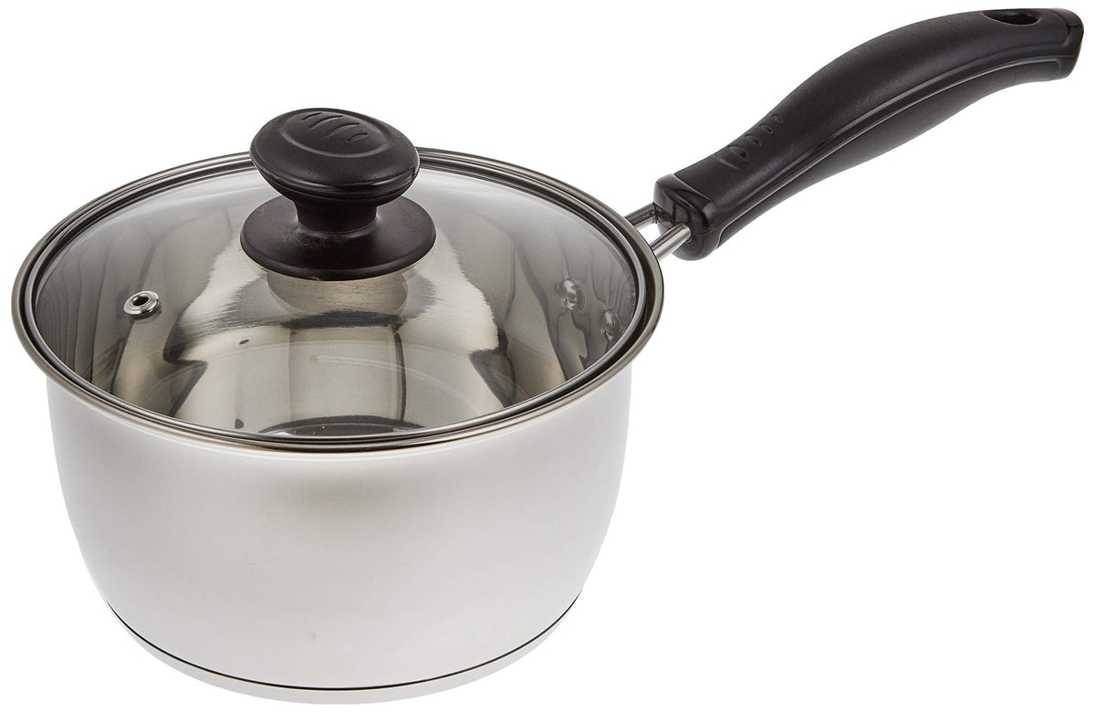 Pearl Metal H-921 Recente Single Hand Pot, 6.3 inches (16 cm), Glass Pot with Lid, Induction Compatible, 3-Layer Bottom