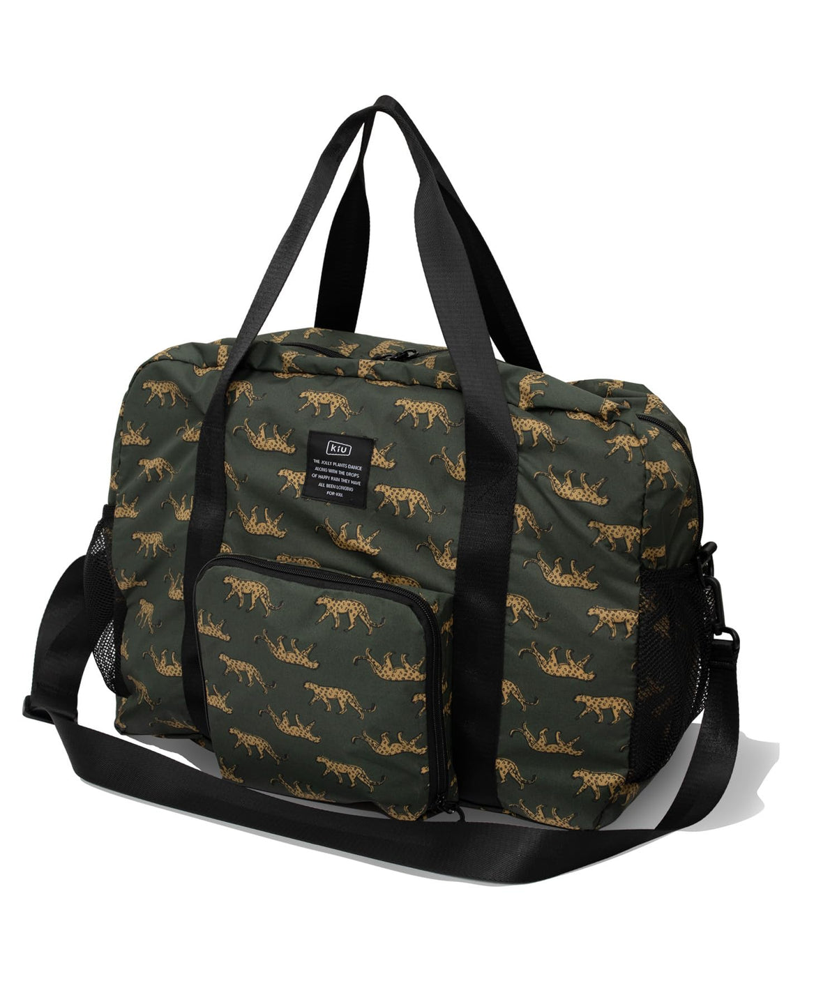 KiU K107-175-E Packable Traveling Bag, Travel Bag, Large Capacity, Attaches to Carrying Case, Waterproof, Compact, Cute, Stylish, Men's, Women's, Unisex, Packable, Traveling Bag, Leopard