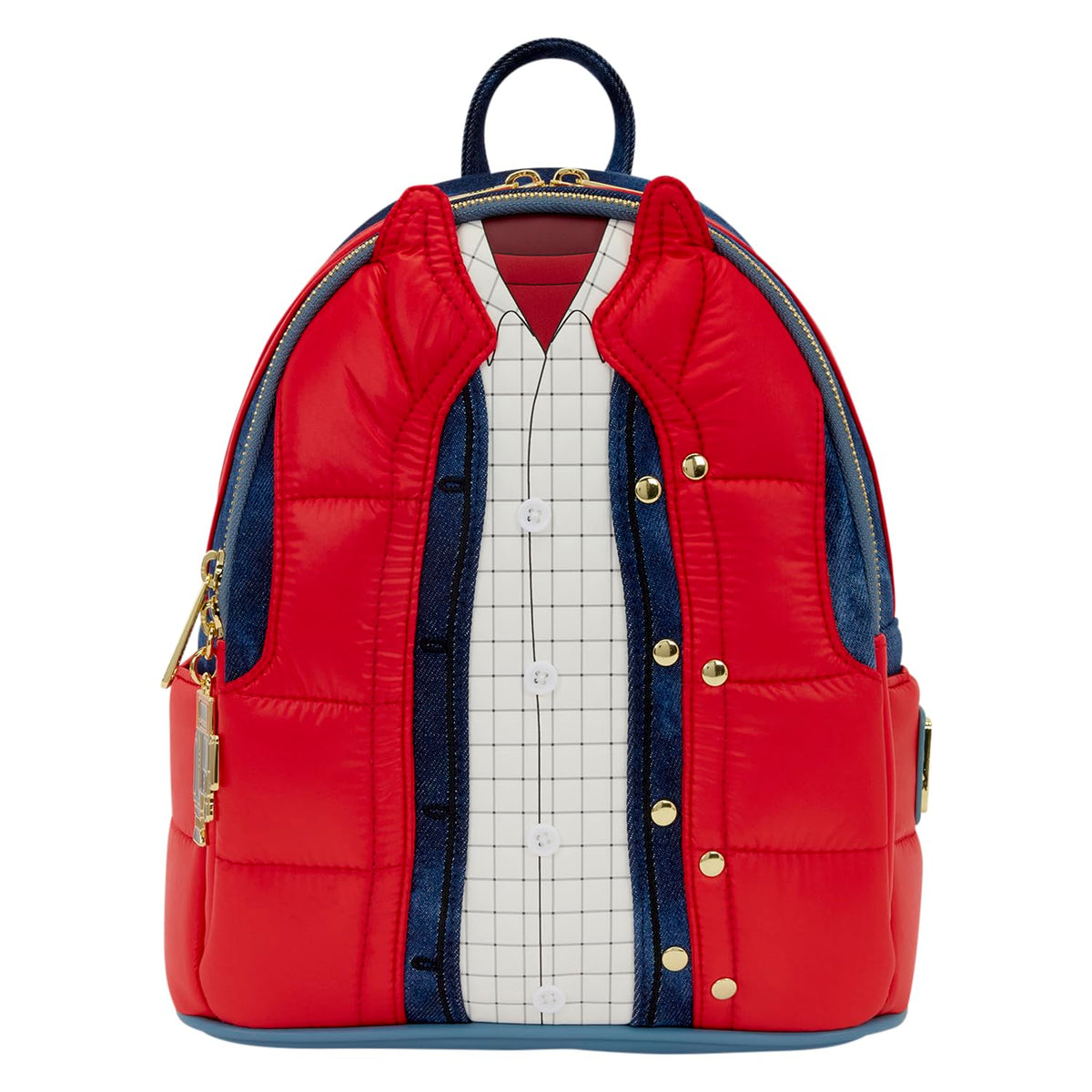 Loungefly Universal: Back to the Future - Marty McFly - Cosplay Mini Backpack with Zipper Charm - Collectible Bags