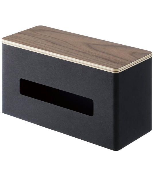 Yamazaki 4765 Double-Sided Tissue Case, Brown, Approx. W10.2 x D4.3 x H 5.5 inches (26 x 11 x 14 cm), Rin RIN Paper Towel Case