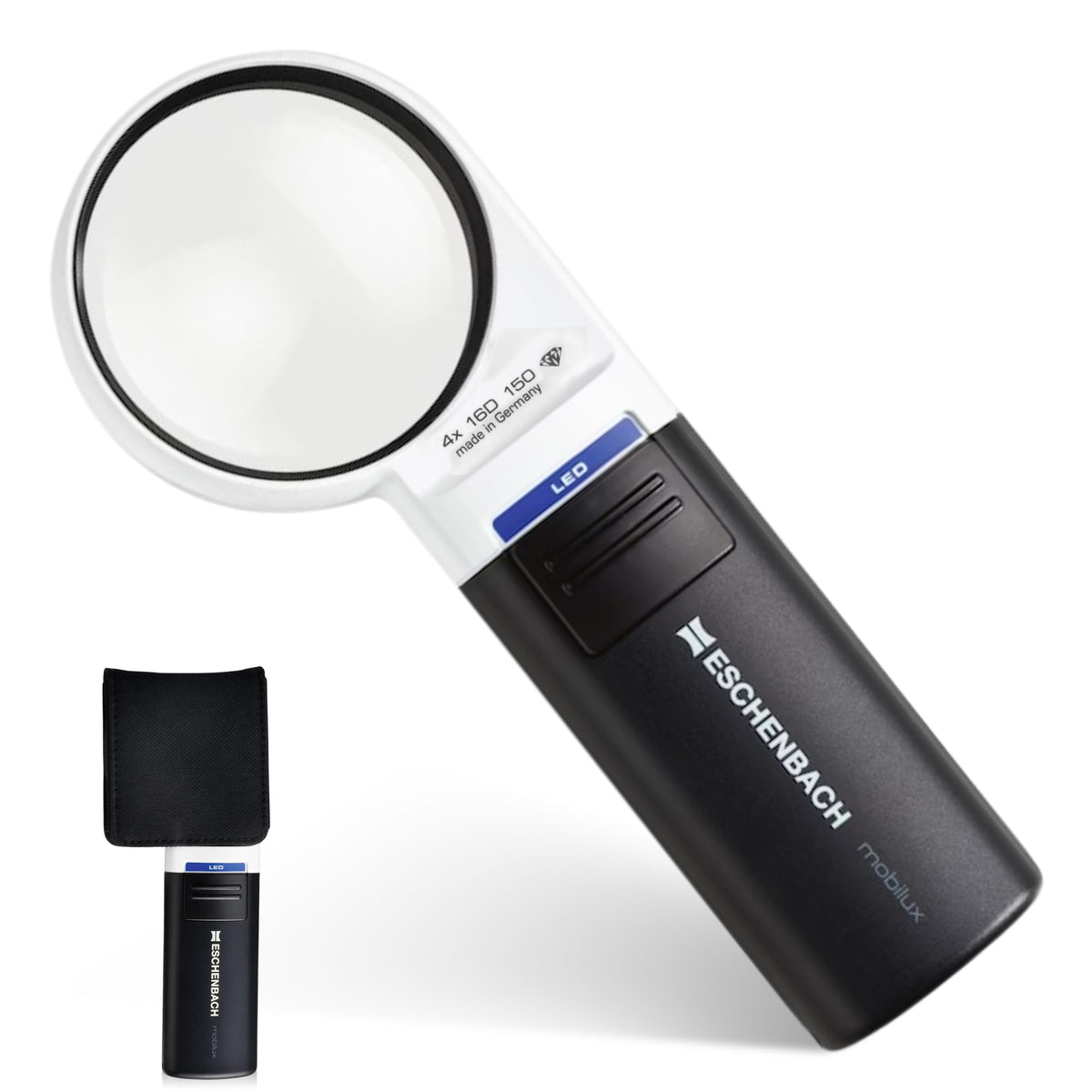 Eschenbach Mobilux LED Handheld Magnifier, 4X, 60 mm, 16D