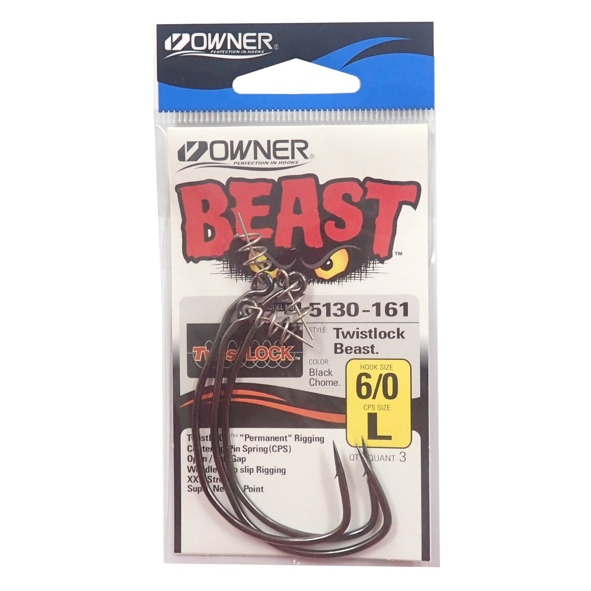 Owner 55130 Twist Rock Beast Worm Hook, No. 6/0