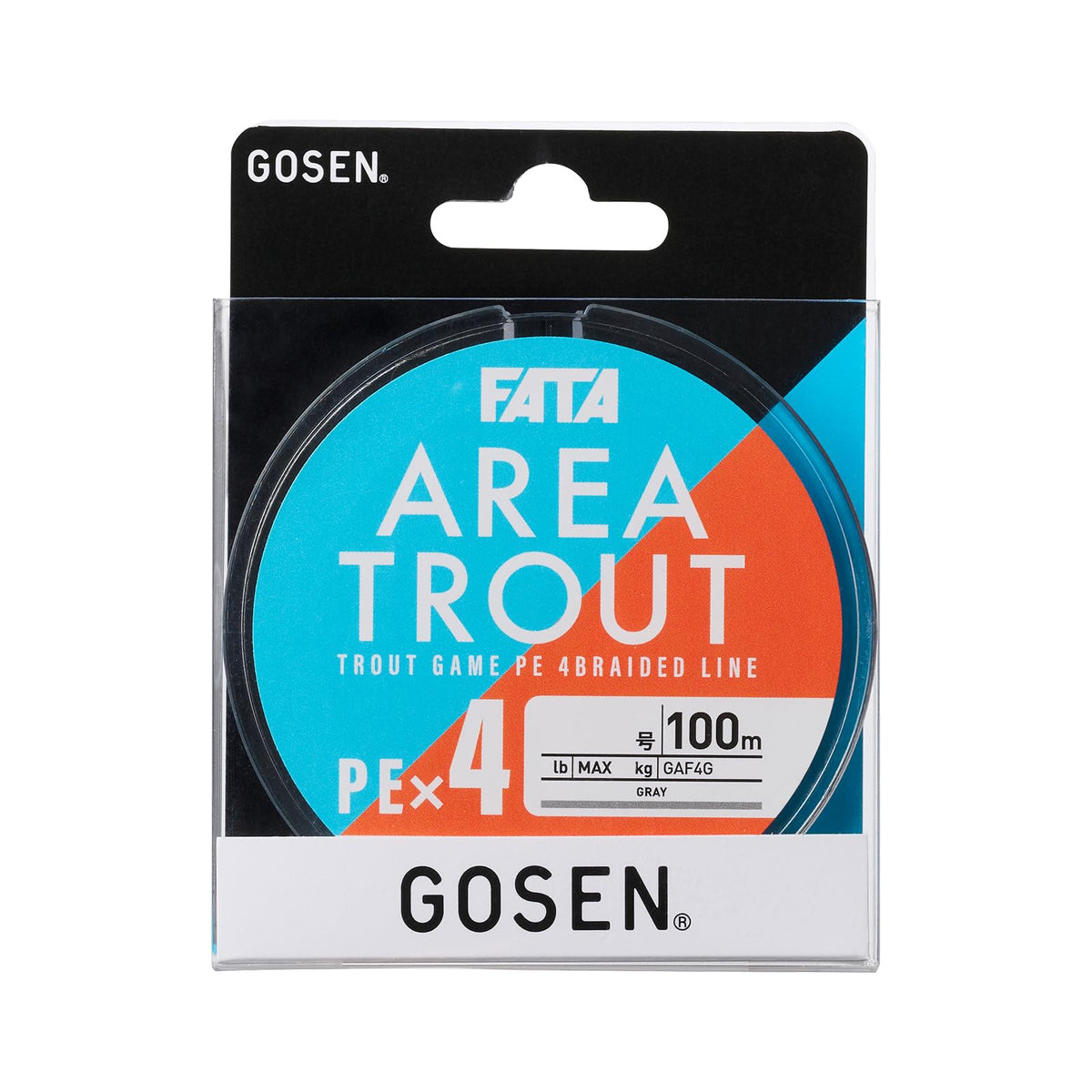Gosen GAF4G1002 FATA Area Trout PE x 4, 328.4 ft (100 m), No. 0.2, Gray