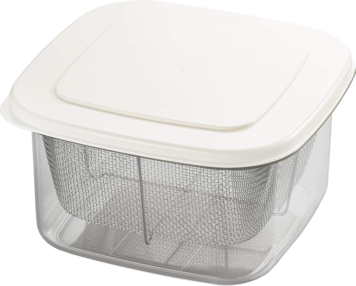 Yoshikawa SJ2964 New Kitchen Basic Square Storage Container (with Colander)