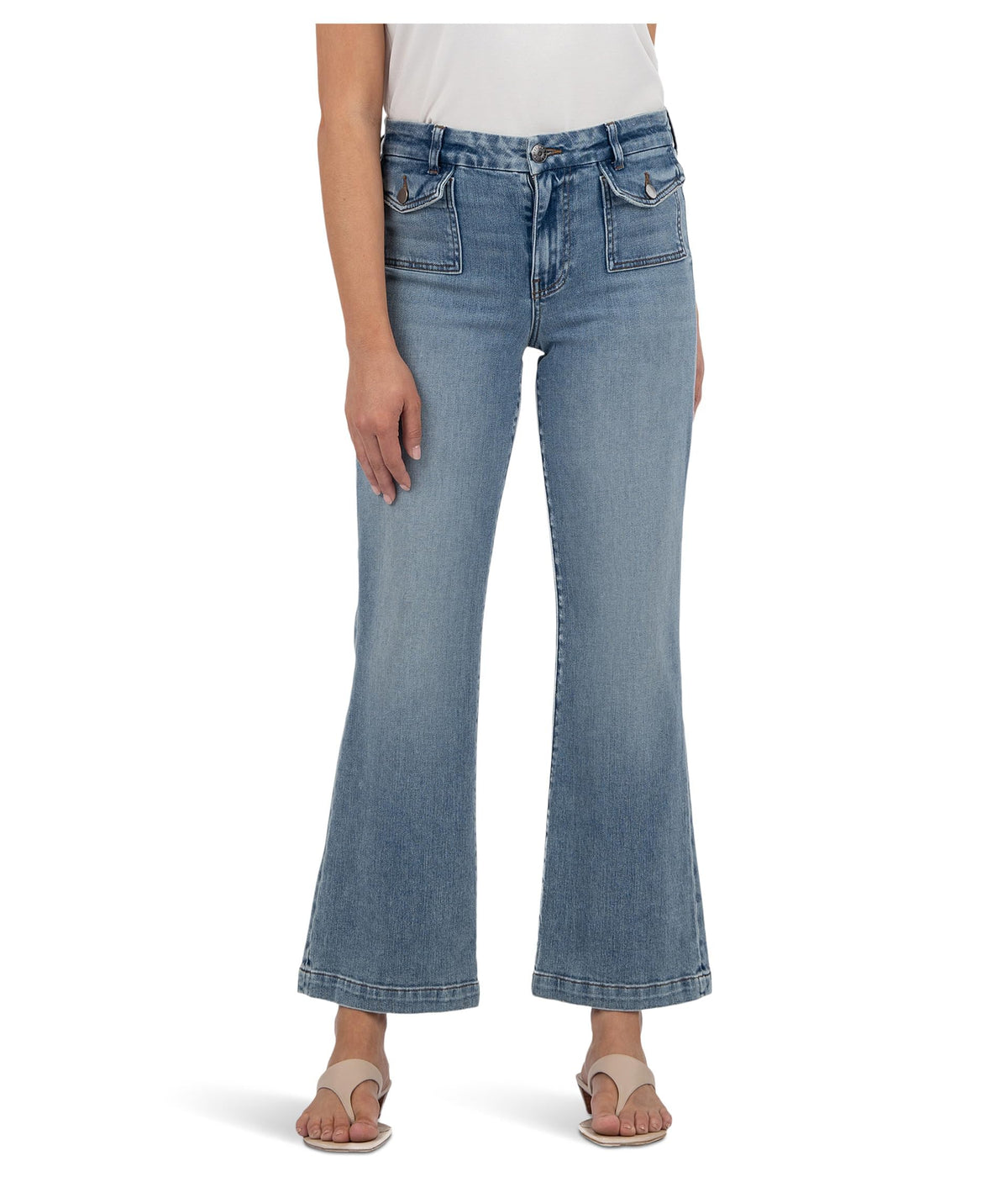 KUT from the Kloth Womens Kelsey High Rise Ankle Flare Clean Hem, Wealth, 12, Inseam: 27.25