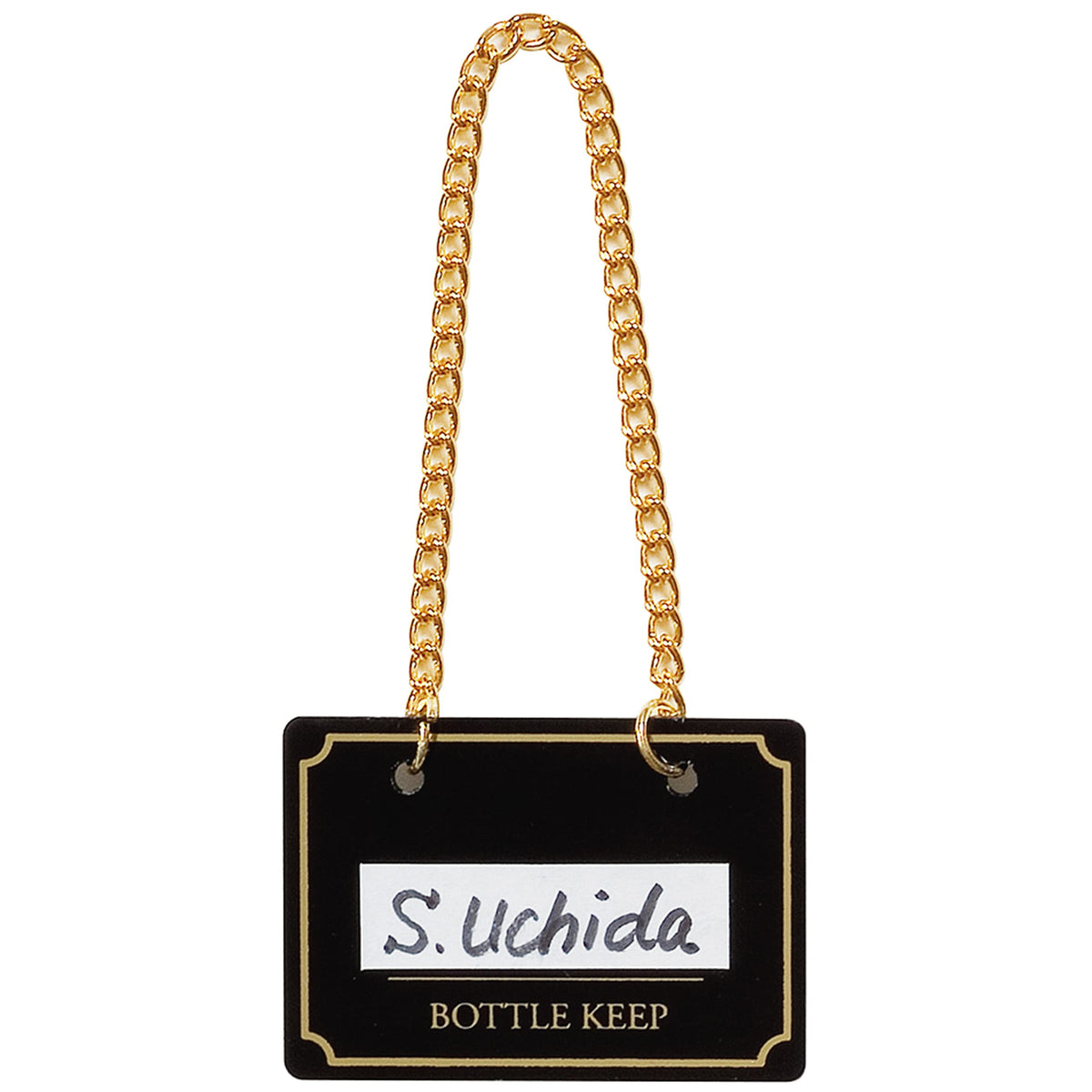 Symbi Bottle Keeper, Black, BM-1, Body: Hard PVC, Chain: Aluminum Plated, China (10 Pieces) PBTF701