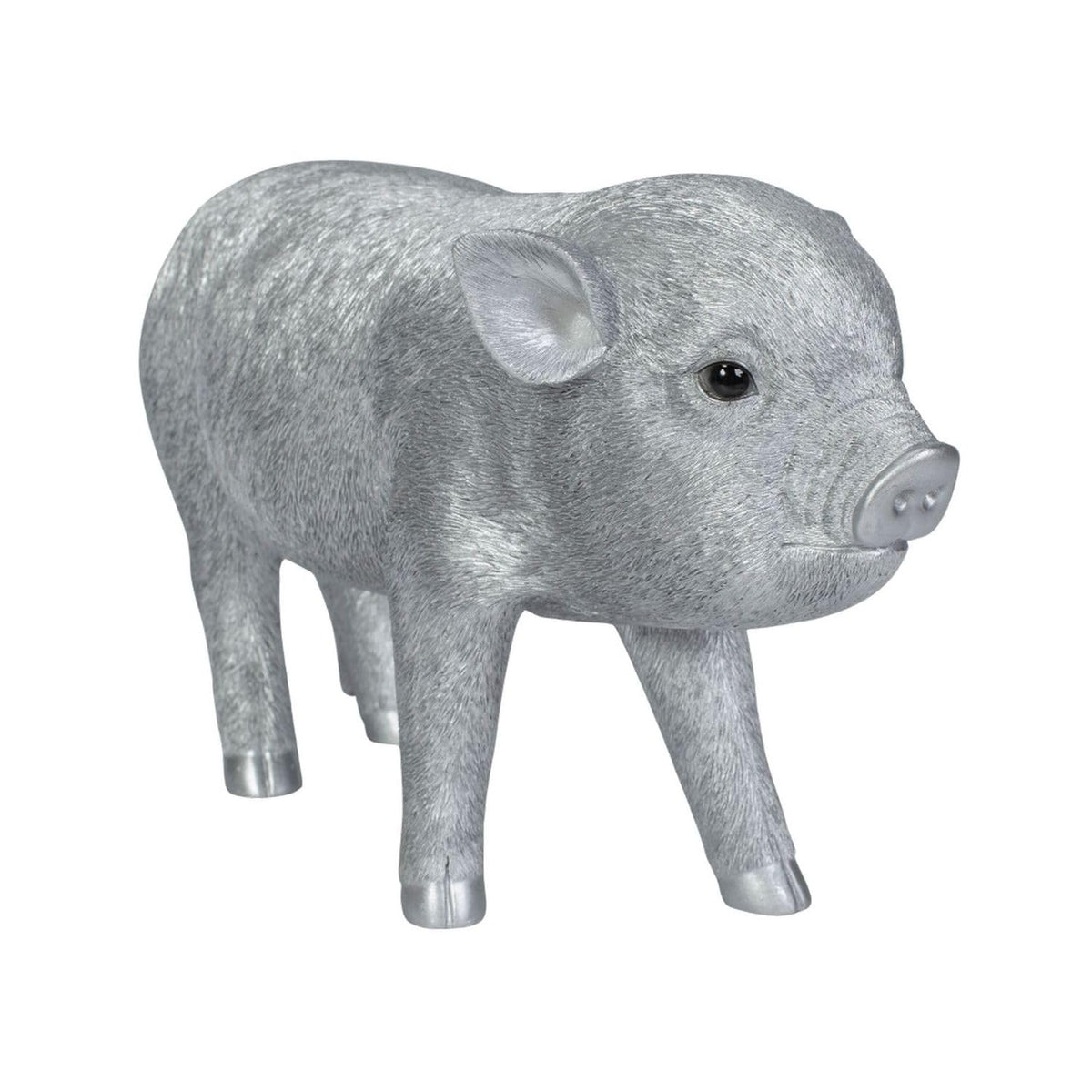 ウービア(Woobia) Uvia H13323-13 Silver Pig (Large) 13.2 x 5.3 x 7.5 inches (33.5 x 13.5 x 19 cm) Doll Figurine Figurine Animal Garden Decoration Pig