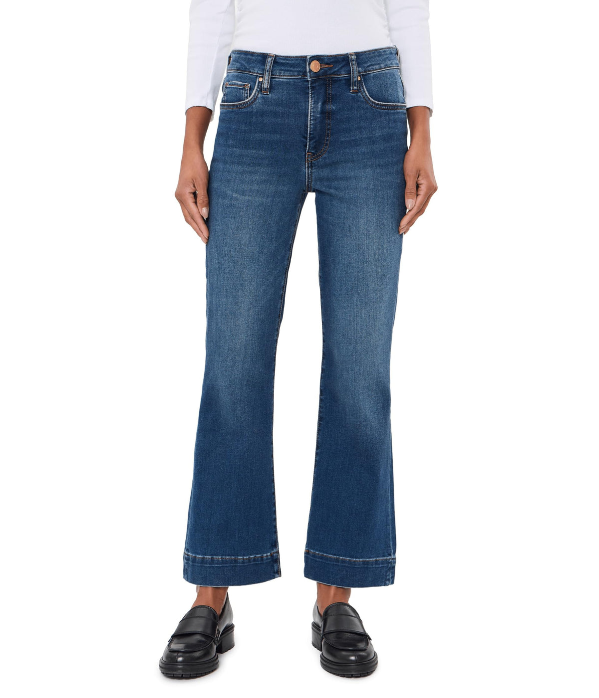 KUT from the Kloth, Women's, Kelsey High-Rise Fab Ab Ankle Flare in Cool, Cool, Size: 6, Inseam: 29