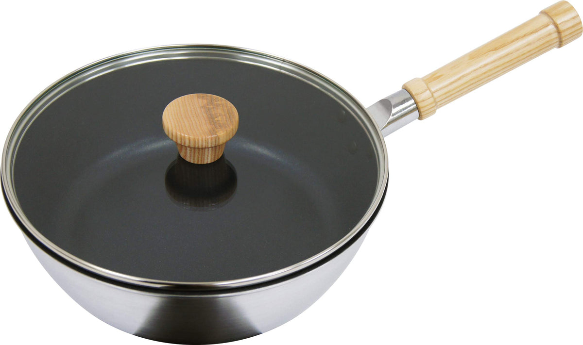 Urushiyama Metal Industries SPN-18S Single Handle Pot, Deep Type, 7.1 inches (18 cm), Made in Japan, Induction Compatible, Stainless Steel, Spine