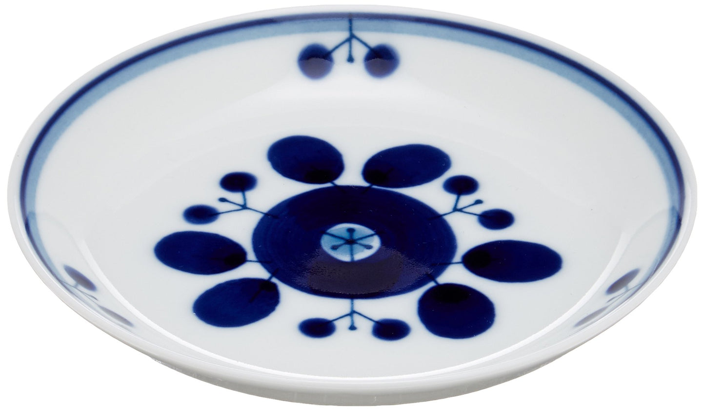 Hakusan Pottery Hasami Ware Plate, Blue, Bloom Bouquet, S, Approx. 4.3 inches (11 cm), Made in Japan
